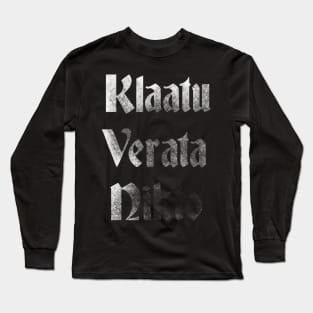 Klaatu Verata Necktie (White) Long Sleeve T-Shirt